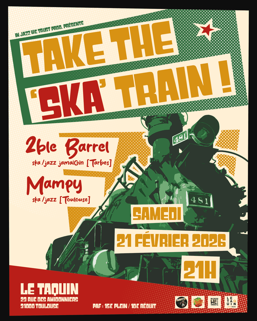 Affiche du concert de Mampy et 2ble Barrel au Taquin le 26 février 2026